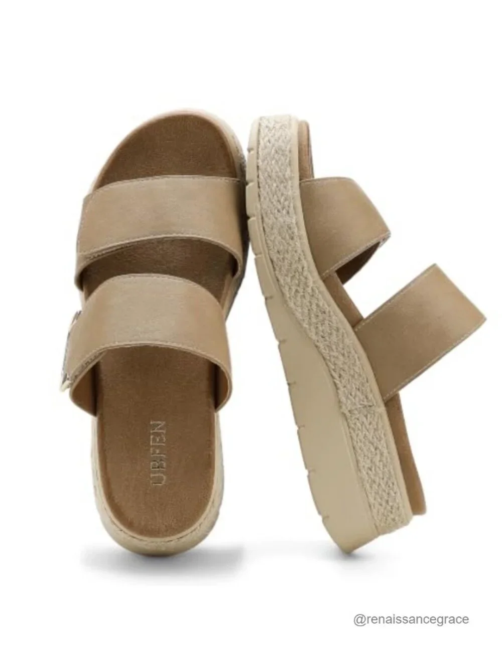 Womens Platform Wedge Sandals Orthopedic Arch Support Faux Leather Slip-On